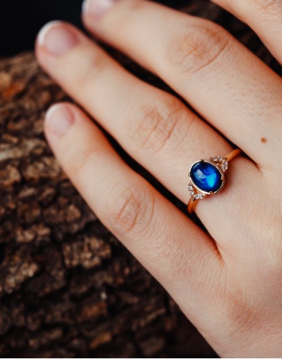 BLUE TOPAZ TAŞLI YÜZÜK