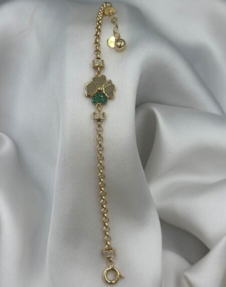 YEŞİL TAŞLI YONCA BİLEKLİK