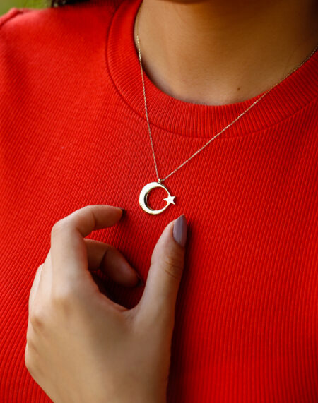 BÜYÜK BOY AY YILDIZ KOLYE