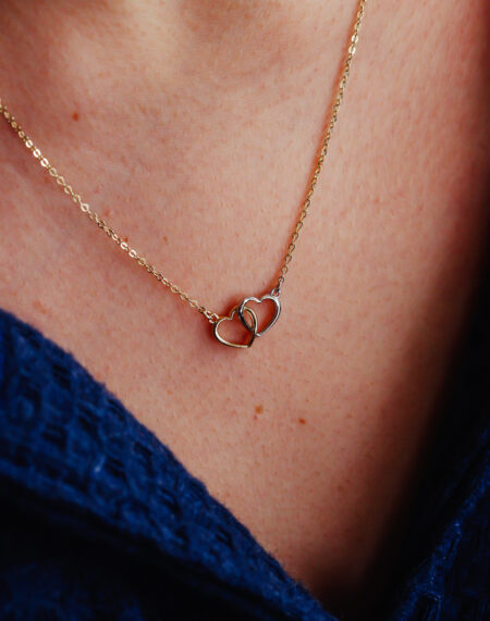 ÇİFT KALP ALTIN KOLYE