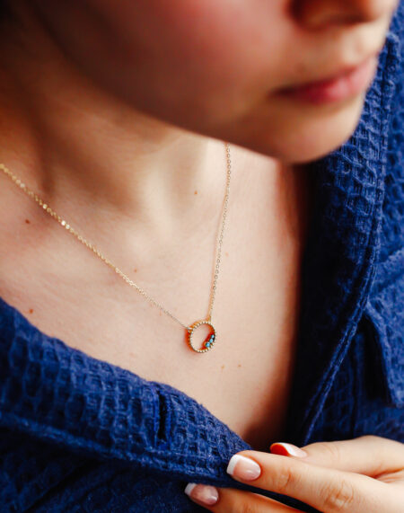 FİRUZE TAŞLI ALTIN KOLYE