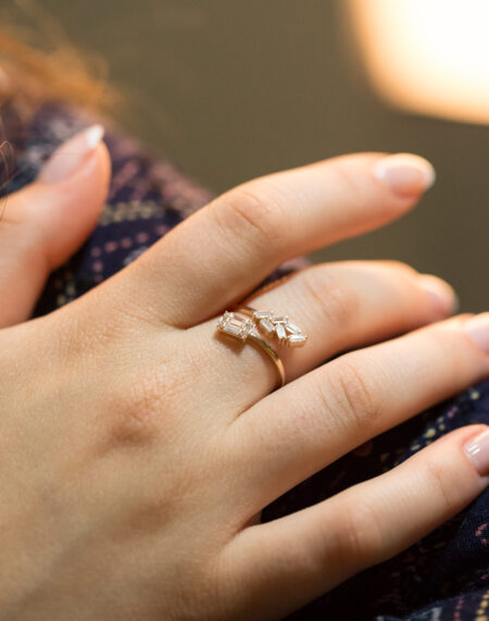 BAGET TAŞLI TWINS YÜZÜK