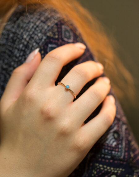 FİRUZE TAŞLI TEKTAŞ YÜZÜK