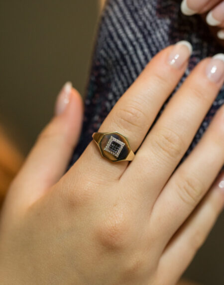 ONİX VE BAGET TAŞLI YÜZÜK