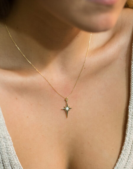 OPAL TAŞLI KUTUP YILDIZI KOLYE