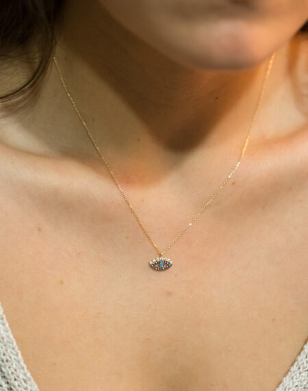 ONİX TAŞLI KİRPİK KOLYE