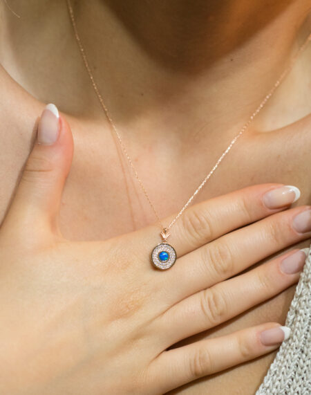 OBALITE TAŞLI ALTIN KOLYE