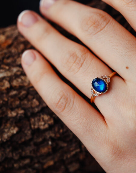 BLUE TOPAZ TAŞLI YÜZÜK