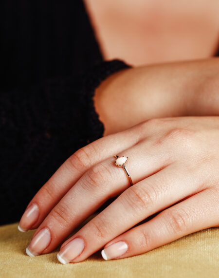 MERCAN TAŞLI DAMLA YÜZÜK