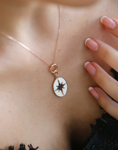 MİNELİ KUTUP YILDIZI KOLYE