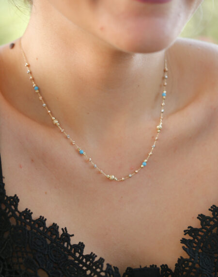 FİRUZE TAŞLI DORİKA KOLYE