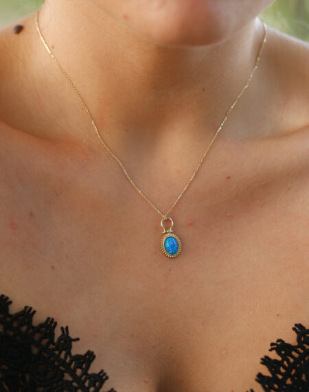 OPAL TAŞLI RETRO KOLYE