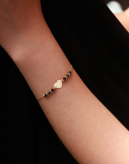 ONYX TAŞLI KALP BİLEKLİK