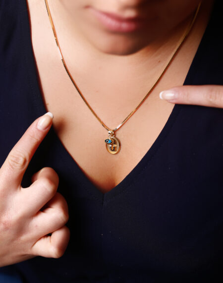 NAZAR BONCUKLU HARF KOLYE