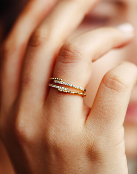 TAŞLI TWİNS ALTIN YÜZÜK