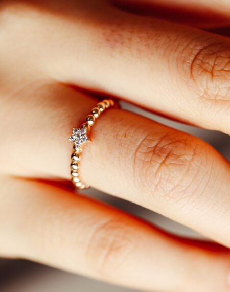 YILDIZLI TOP TOP ALTIN YÜZÜK