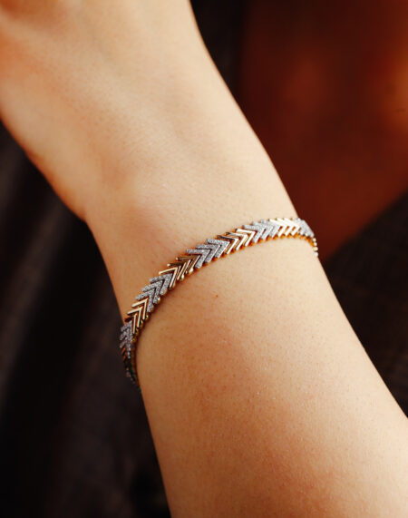 ROSE BEYAZ TAŞLI ALTIN BİLEKLİK