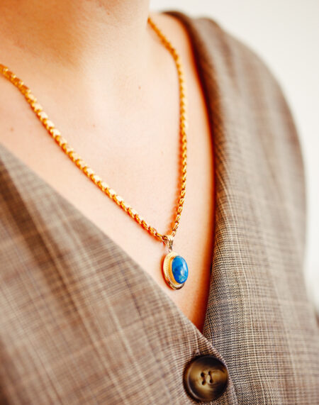 FİRUZE TAŞLI PULLU ZİNCİR