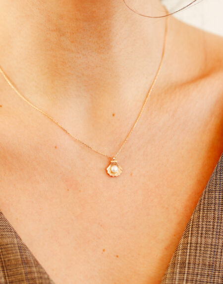 İNCİ TAŞLI İSTİRİDYE ALTIN KOLYE