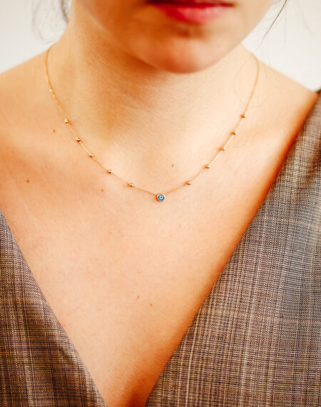 NAZAR BONCUKLU TOPLU ALTIN KOLYE