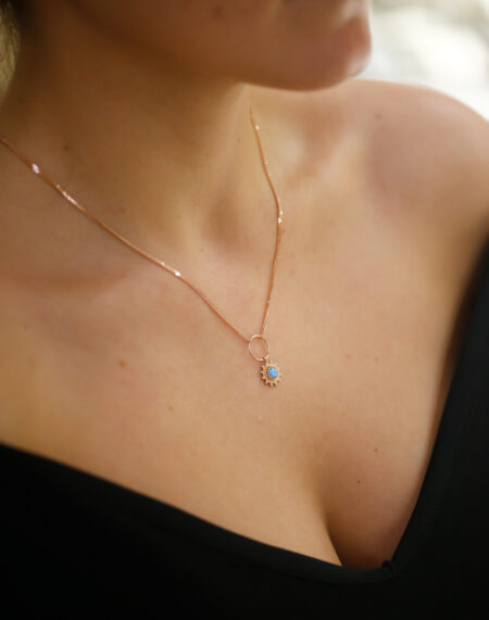 OPAL TAŞLI GÜNEŞ KOLYE